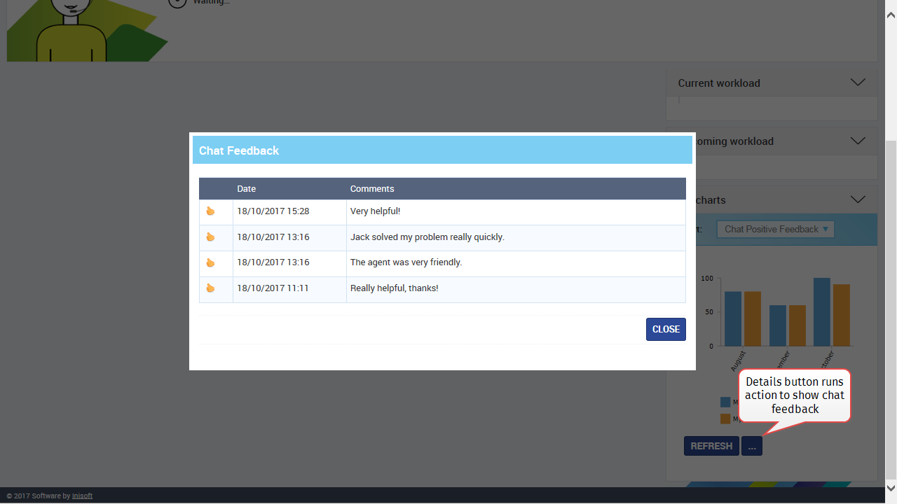 Screenshot showing the chart details button Screenshot showing the chart details button